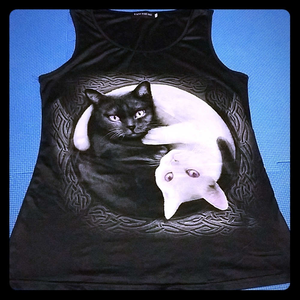 Ying Yang Cat Tank Top